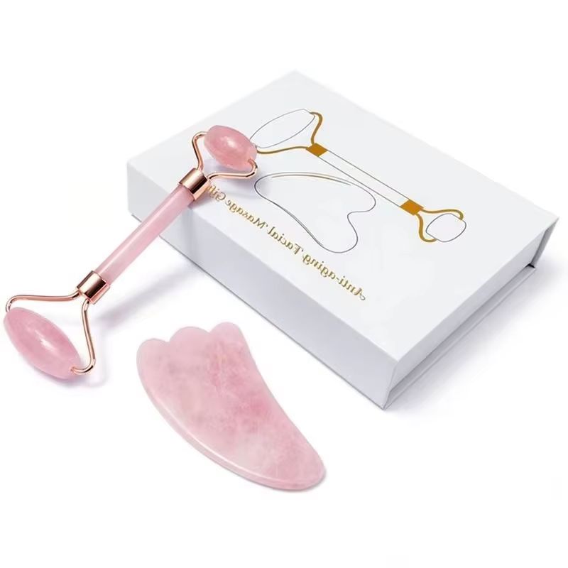 روز كوارتز الغواش مكشطة تدليك  - مراجعة Jade Roller Stone وسعره