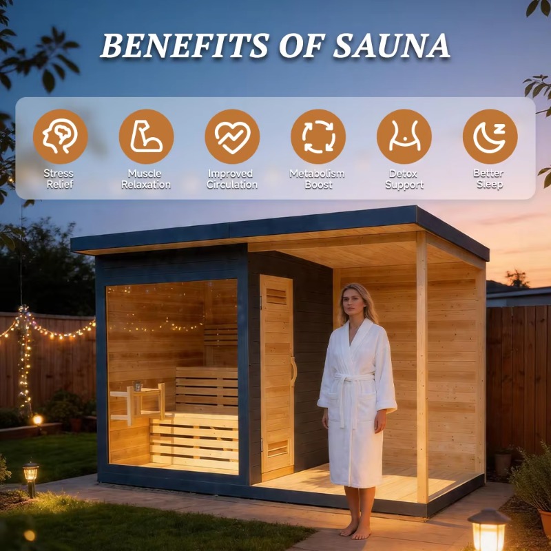 كابينة ساونا خشبية مع حوض استح - مراجعة Wellness Resort Spa وسعره