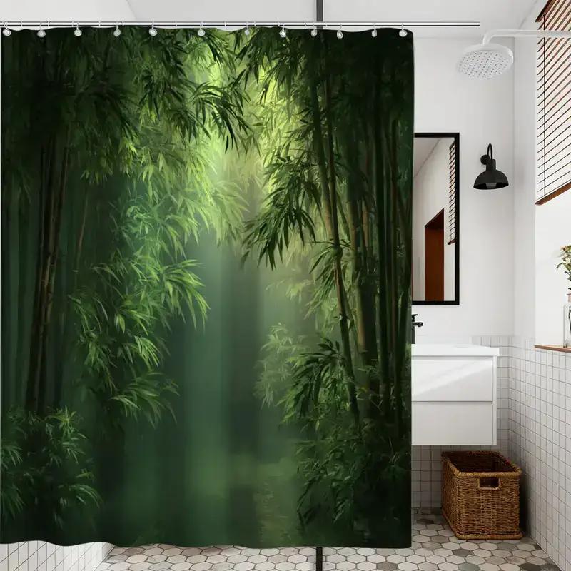 ستارة حمام بطباعة غابة الخيزرا - مراجعة Spa Wellness Nature وسعره