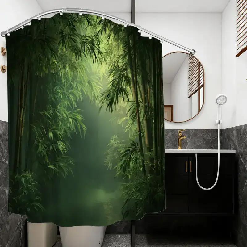 ستارة حمام بطباعة غابة الخيزرا - مراجعة Spa Wellness Nature وسعره